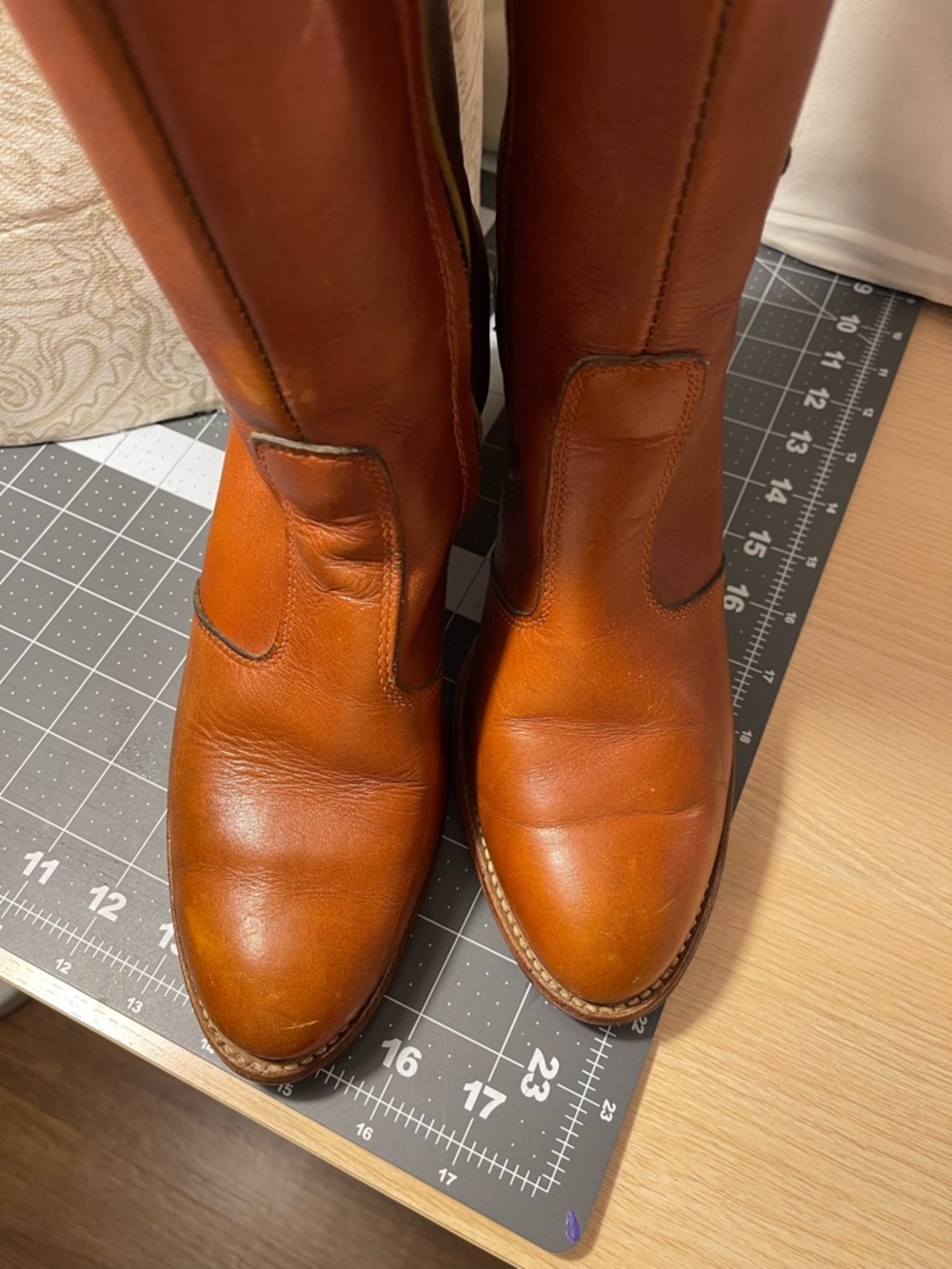 Vintage Women's Dingo Tall Brown Leather Riding Boots - Picture 5 of 11
